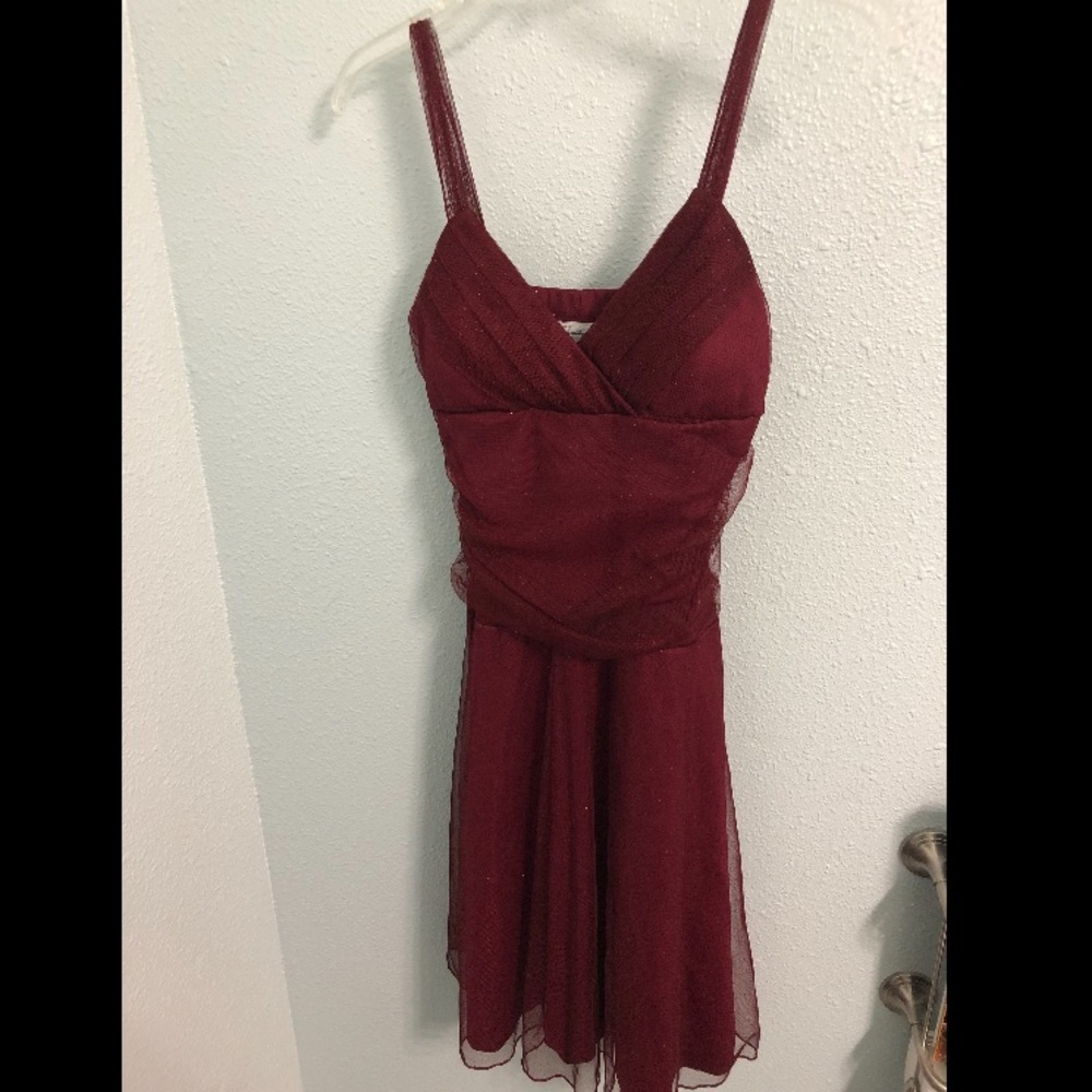 Red chiffon dress